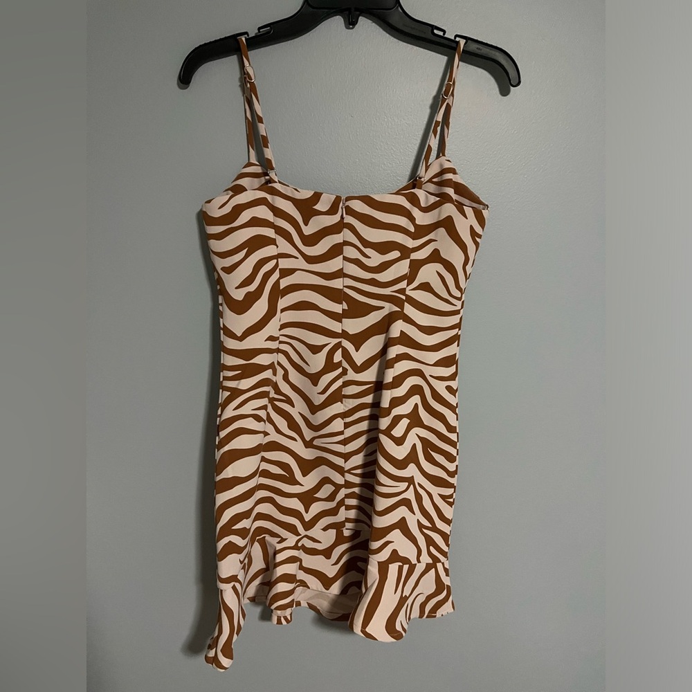 Revolve Zebra Ruffle Mini Dress - Picture 6 of 8